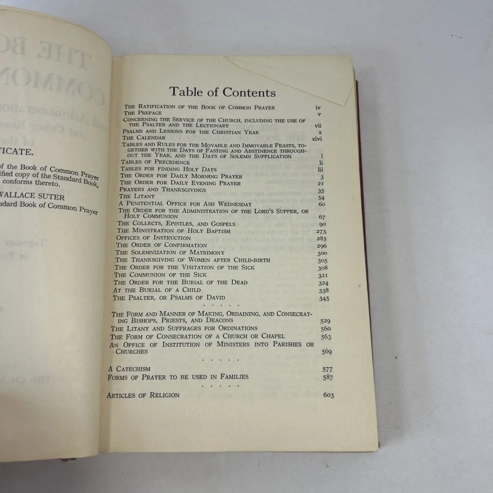 The Book of Common Prayer Red Vintage Book 1945 Read